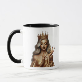 Elegant Glitter Guld Drottning Två-Tons Kaffe Mugg