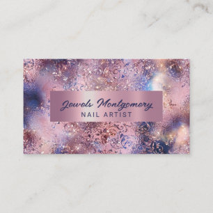 Elegant Glitter Guld Faux Foil Girly Visitkort