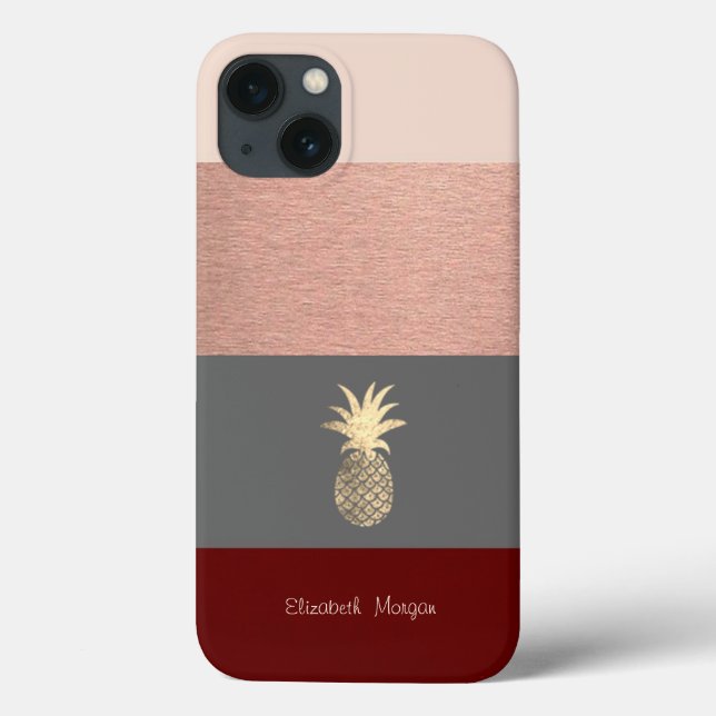 Elegant,Glitter Guld Pineapple,Stripe (Baksida)
