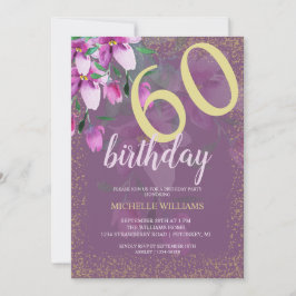 Elegant Glitter Guld Watercolor Blommigt Chic Inbjudningar
