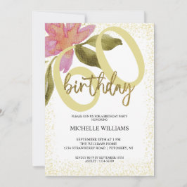 Elegant Glitter Guld Watercolor Blommigt Chic Inbjudningar