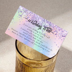 Elegant Glitter Holo Wishing well for Bröllop Tilläggskort