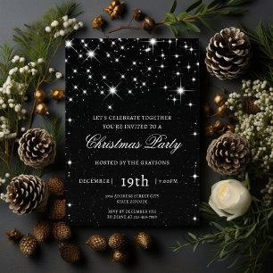 Elegant Glitter Julfest Invitation Julkort