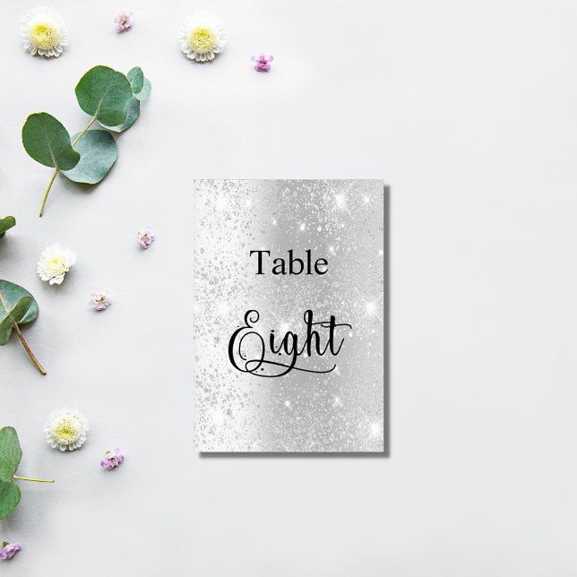 Elegant glitter kalligrafi bord 8 bordsnummer (Skapare uppladdad)