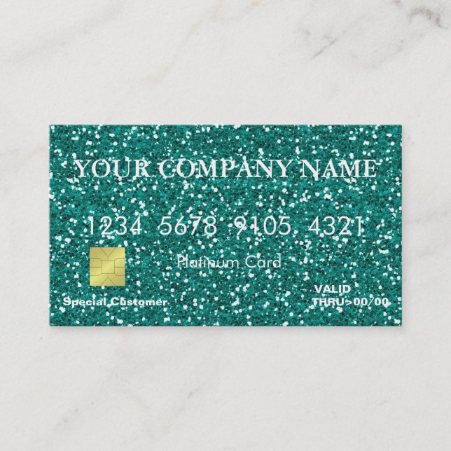 Elegant Glitter Kredit-kort Visitkort (Framsida)