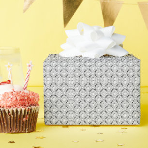 Elegant Glitter Krisusted White Diamonds Mönster Presentpapper