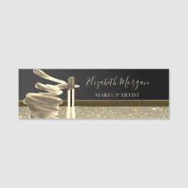 Elegant Glitter Läppstift, Sminkartist Namnbricka