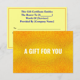 Elegant Glitter & Luxury Guld Gift Certificate