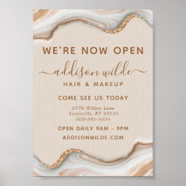 Elegant Glitter marble Agate Modern Business Poster