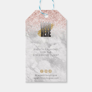 Elegant Glitter Marble logotyp Clothing Pris märkr Presentetikett