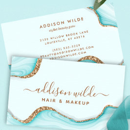 Elegant Glitter, marmor Agate Modern Chic Visitkort