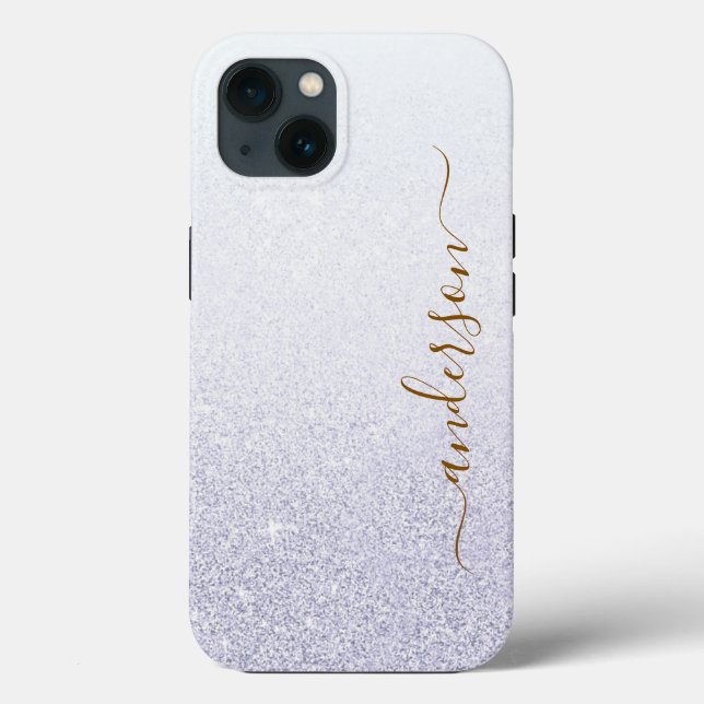 Elegant Glitter-monogram med namn (Baksida)