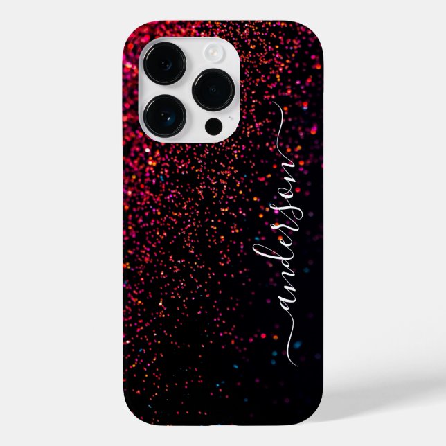 Elegant Glitter monogrammat Namn (Baksida)