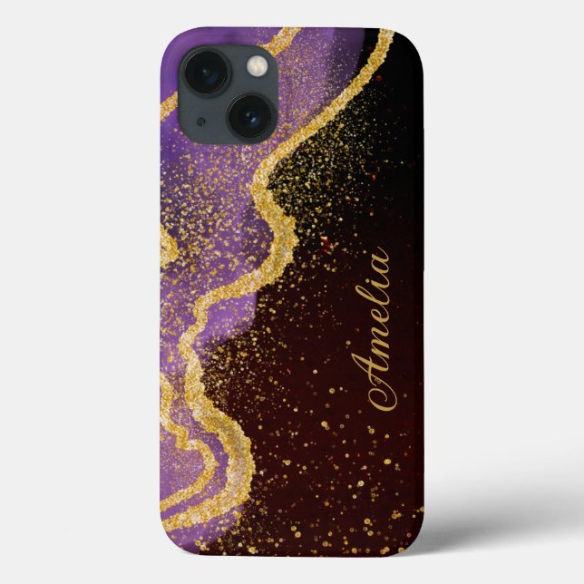 Elegant Glitter monogrammat Namn (Baksida)