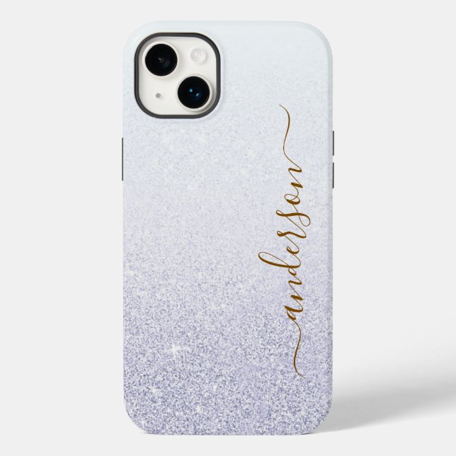 Elegant Glitter monogrammat Namn (Baksida)