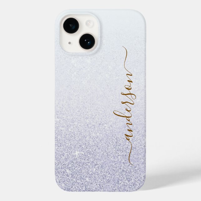 Elegant Glitter monogrammat Namn (Baksida)