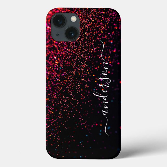 Elegant Glitter-monogrammerat Namn (Baksida)