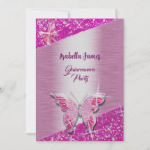 elegant glitter rosa foil gnistra Butterfly-klass