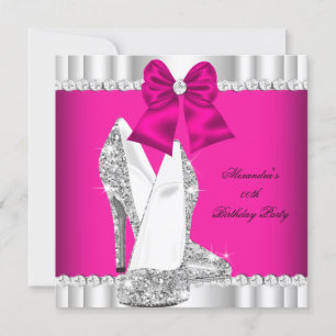 Elegant Glitter Rosa Silver Glamour Höga Klackar Inbjudningar