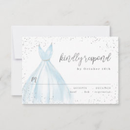 Elegant glitter silver (blå klänning quinceañera O OSA Kort