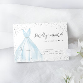 Elegant glitter silverblå klänning quinceañera RSV OSA Kort