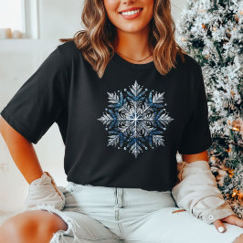 Elegant Glitter Snowflake Christmas T Shirt