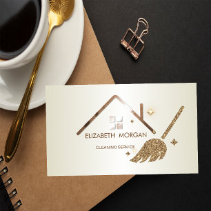 Elegant Glitter Sopborste Hus Visitkort