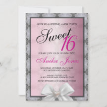 Elegant Glitter Söt 16-årsfödelsedagsinbjudan