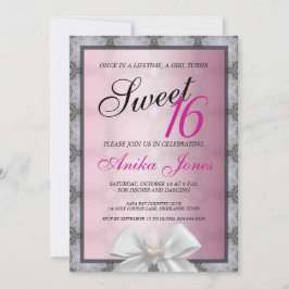 Elegant Glitter Söt 16-årsfödelsedagsinbjudan Inbjudningar