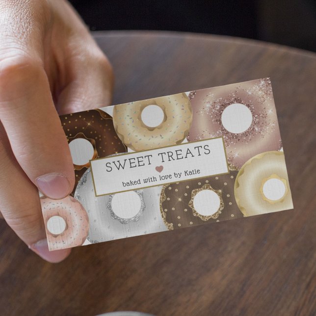 Elegant Glitter Sprinkle Donut Bakery Cake Pastry Visitkort (Skapare uppladdad)