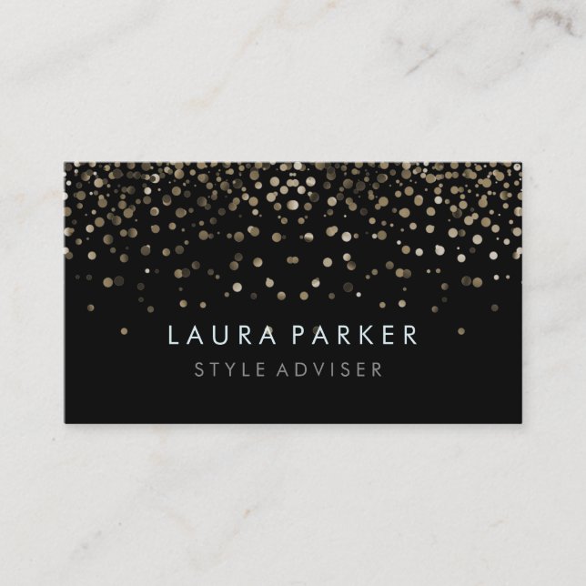 Elegant Glitter subtle Black Faux Background Visitkort (Framsida)