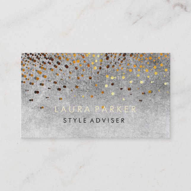 Elegant Glitter subtle Black Faux Confetti Visitkort (Framsida)