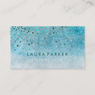 Elegant Glitter subtle Himlar Blue Faux Confetti Visitkort