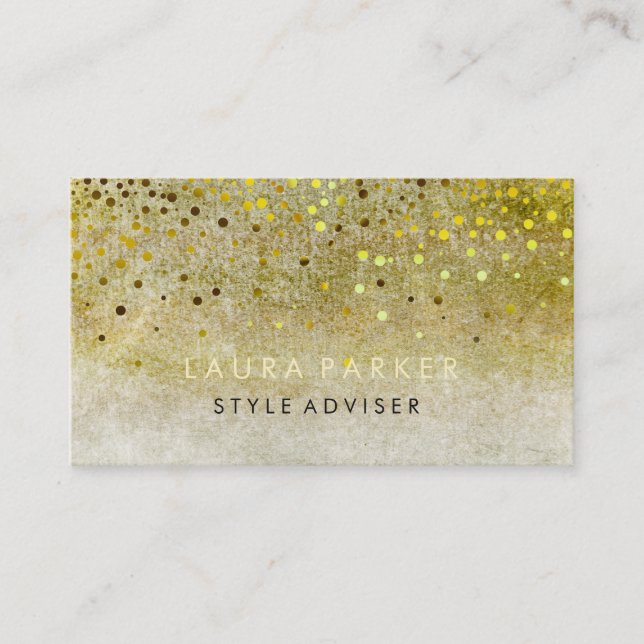 Elegant Glitter subtle Himlar Blue Faux Confetti Visitkort (Framsida)