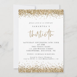Elegant Glitter Trettionde Party Inbjudningar