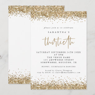 Elegant Glitter Trettionde Party Inbjudningar