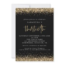 Elegant Glitter Trettionde Party Svarta havet vid