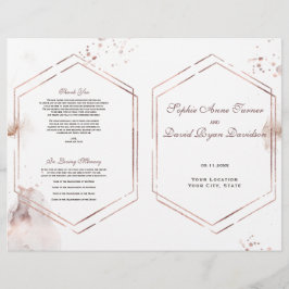 Elegant Glitter Tvättar Bröllopsprogrammet Ram Reklamblad