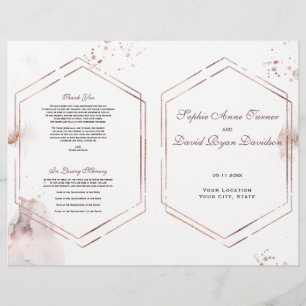 Elegant Glitter Tvättar Bröllopsprogrammet Ram Reklamblad