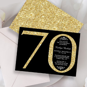 Elegant Glitter Typografi 70:e födelsedagen Inbjudningar