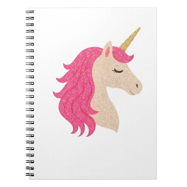 Elegant Glitter Unicorn with Sparkle Style Anteckningsbok (Framsidan)