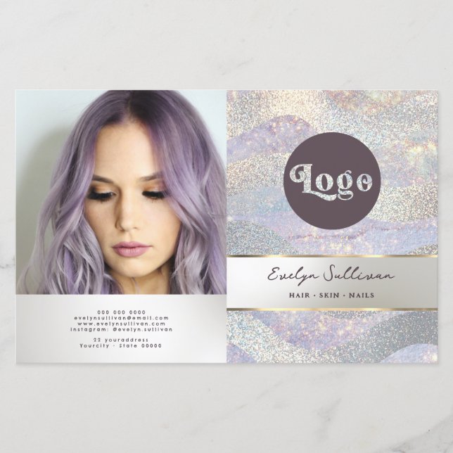 Elegant glitter vattenfärg vinkar broschyr med  (Framsida)