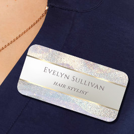 Elegant glitter vattenfärg vinkarare namn bricka namnbricka
