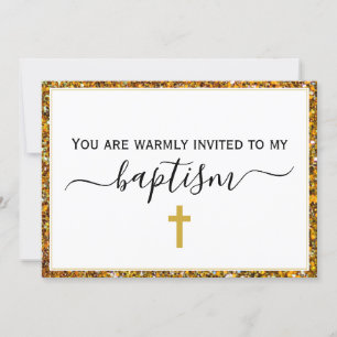 Elegant Glitter VUXEN BAPTISM Inbjudningar