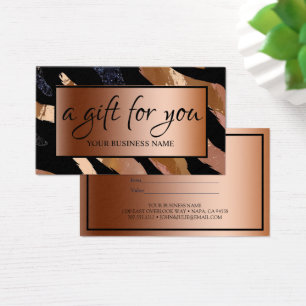 Elegant Glitter Watercolor Vinkar Gift Certificate Visitkort
