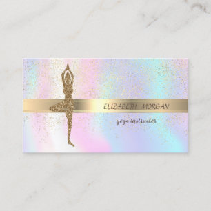 Elegant glitter yogaj Mädchen,konfetti,holografisk Visitkort