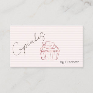 Elegant glittercupcake hallonrandig visitkort