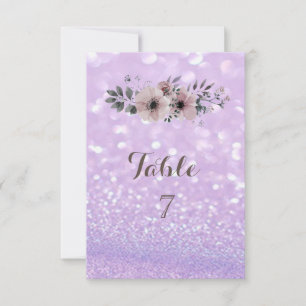 Elegant glitterig bokeh blomkort till bordet inbjudningar