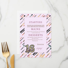 Elegant Glittering Beauty Makeup Verktyg Meny