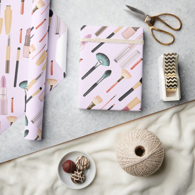 Elegant Glittering Beauty Makeup Verktyg Presentpapper (Hantverk)